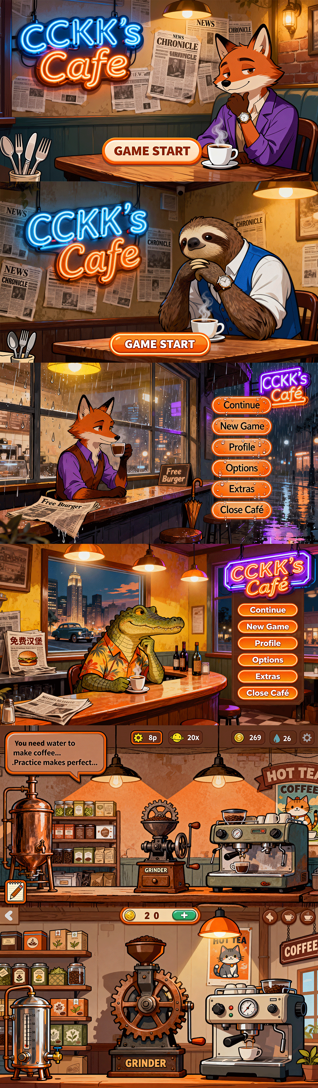 AI辅助美卡动物咖啡店