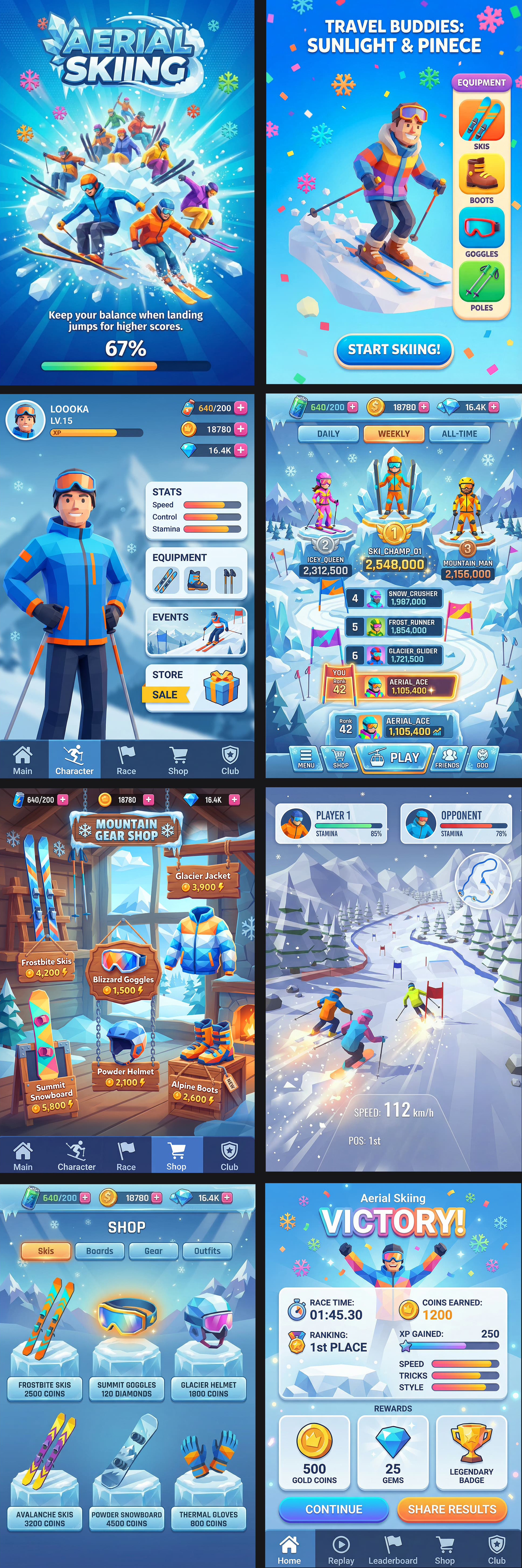 AI辅助LOWPOLY滑雪游戏